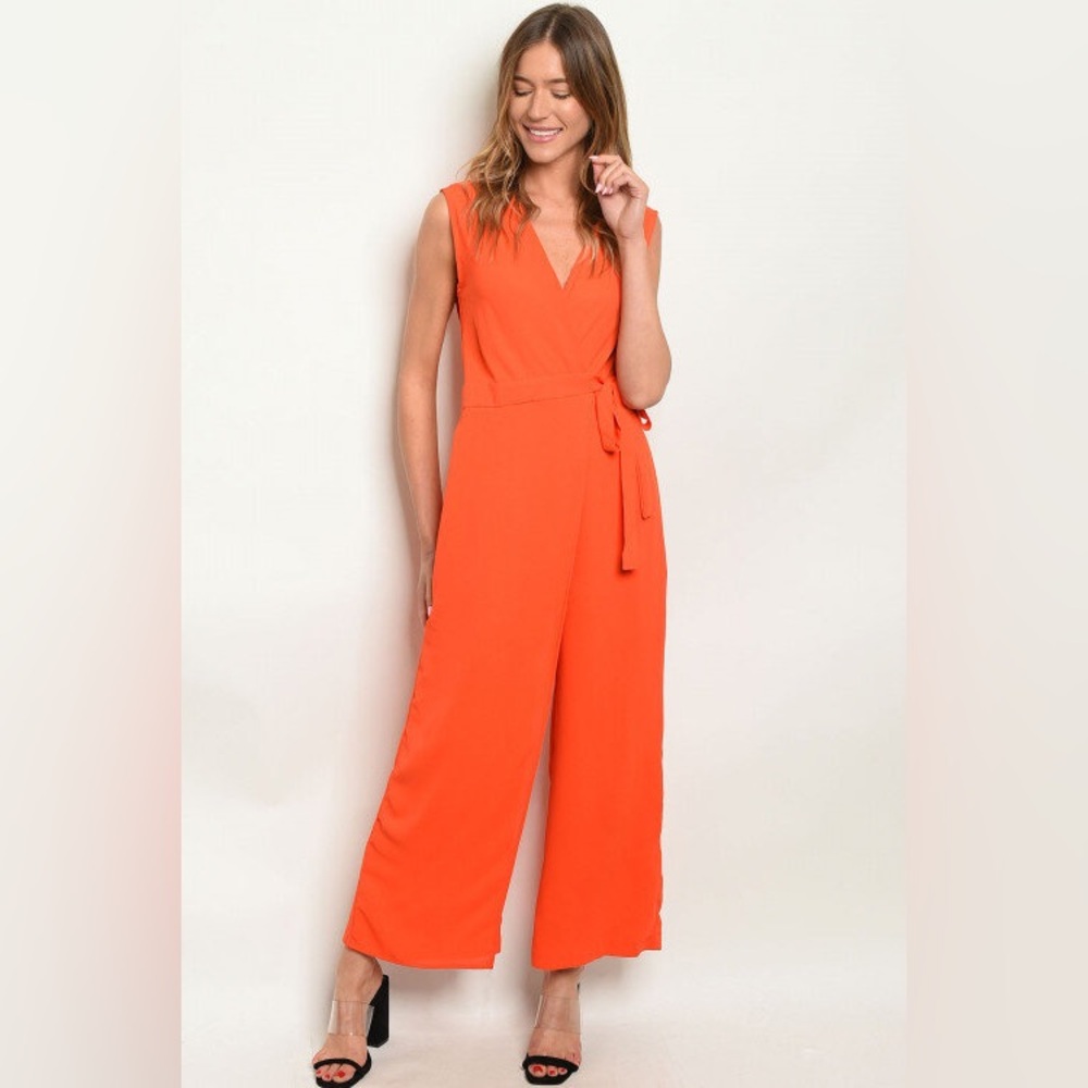 $15 Sleeveless Orange Jumpsuit